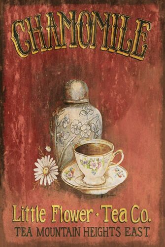 Chamomile Tea - Reklama herbaty rumiankowej w stylu retro,